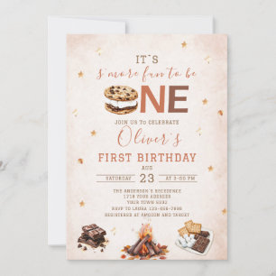 Invitation Fête d'anniversaire d'automne S'more aquarelle à a