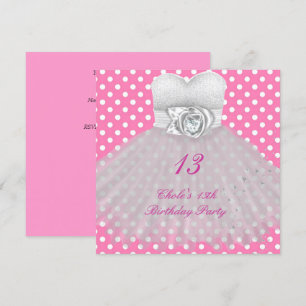 Invitation Fête d'anniversaire de 13 ans pour filles 13 ans a