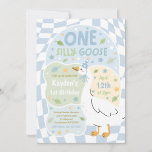 Invitation Fête d'anniversaire de 1 an de One Silly Goose Pri