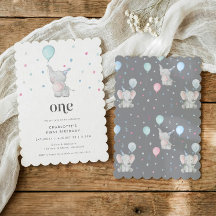 Fête d'anniversaire de 1 an d'un bébé éléphant mig