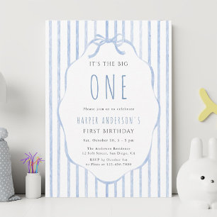 Invitation Fête d'anniversaire de 1 an pour bébé garçon aux r