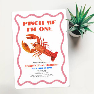 Invitation Fête d'anniversaire de 1 an Retro Crawfish Boil de