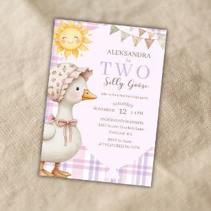 Invitation Fête d'anniversaire de 2 ans de la fille Preppy Tw