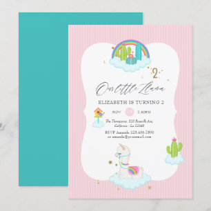 Invitation Fête d'anniversaire de 2 ans de Llama branché