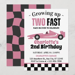 Invitation Fête d'anniversaire de 2 ans de Two Fast Girl