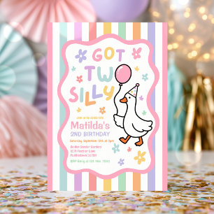 Invitation Fête d'anniversaire de 2 ans pour une fille drôle 