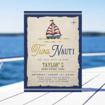 Fête d'anniversaire de 2 ans Two Nauti Sailboat