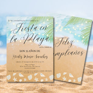 Invitation Fête d'anniversaire de 35 ans sur une plage sablon