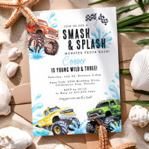 Fête d'anniversaire de 3 ans Fun Monster Truck Pis