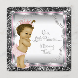 Invitation Fête d'anniversaire de 3 ans pour filles