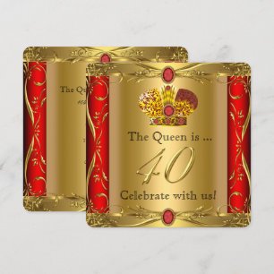 Invitation Fête d'anniversaire de 40 ans Reine Roi Régale Rou