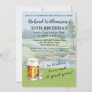 Invitation Fête d'anniversaire de 50 ans de golf humoristique