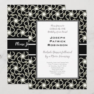Invitation Fête d'anniversaire de 50 ans Formal Black Tie Sta