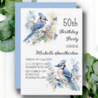 Fête d'anniversaire de 50 ans Geai bleu Fleurs Pri