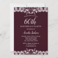 Fête d'anniversaire de 60 ans en dentelle blanche