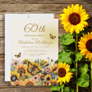 Invitation Fête d'anniversaire de 60 ans pour femmes Tourneso