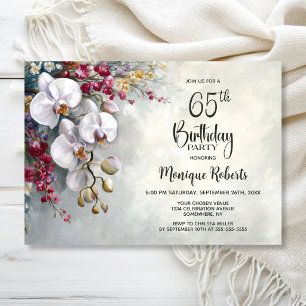 Invitation Fête d'anniversaire de 65 ans sur le thème de l'Or