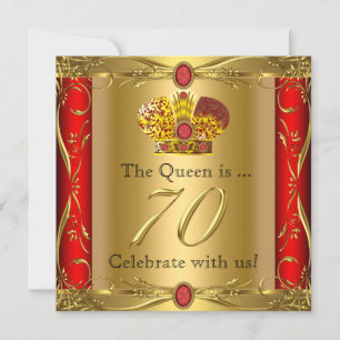 Invitation Fête d'anniversaire de 70 ans de la Reine Roi Roya