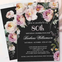 *Fête d'anniversaire de 80 ans aux fleurs peintes