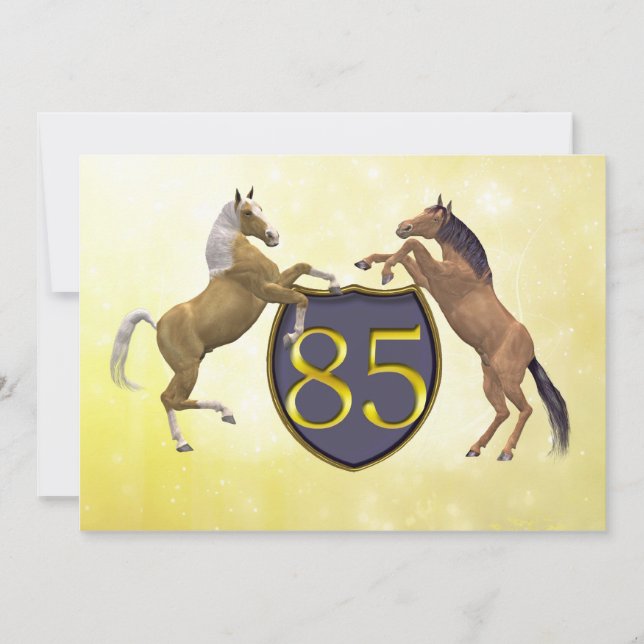 Invitation fête d'anniversaire de 85 ans élevant des chevaux (Devant)