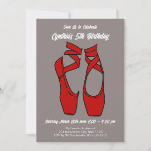 Invitation Fête d'anniversaire de ballet minimaliste