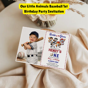 Invitation Fête d'anniversaire de baseball de Nos Petits Anim