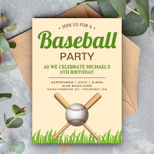 Invitation Fête d'anniversaire de baseball pour enfants