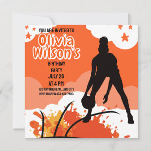 Invitation Fête d'anniversaire de basket-ball, Joueur de bask