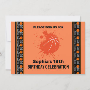 Invitation Fête d'anniversaire de basket-ball, Joueur de bask