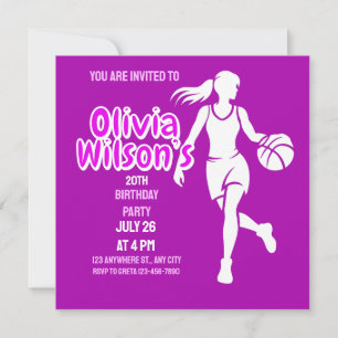 Invitation Fête d'anniversaire de basket-ball, Joueur de bask