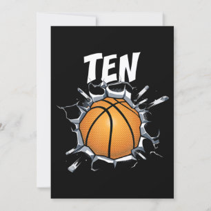 Invitation Fête d'anniversaire de basketball de garçon de 10 