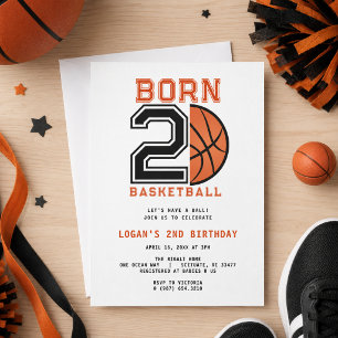 Invitation Fête d'anniversaire de basketball Né pour jouer au
