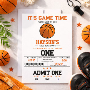 Invitation Fête d'anniversaire de basketball pour la première