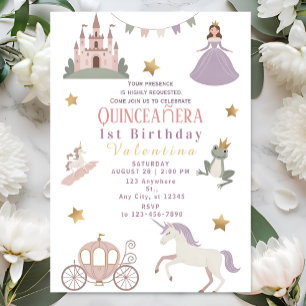 Invitation Fête d'anniversaire de bébé fille au château de co