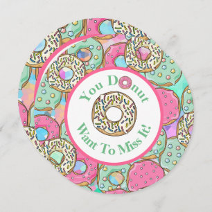 Invitation Fête d'anniversaire de beignet de Mlle It de