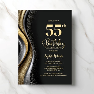 Invitation Fête d'anniversaire de Black Gold 55 ans