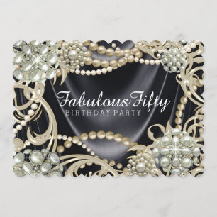 Invitation Fête d'anniversaire de Black Satin Pearl