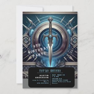 Invitation Fête d'anniversaire de Blue Sword Boy