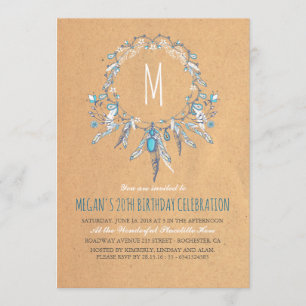 Invitation Fête d'anniversaire de Boho Vintage Dreamcather