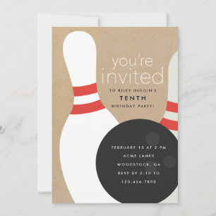Invitation Fête d'anniversaire de bowling