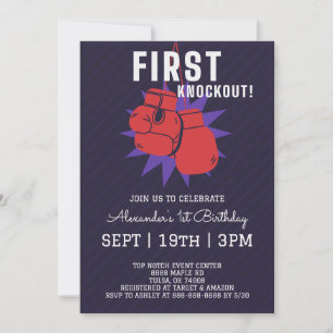 Invitation Fête d'anniversaire de boxe 1 an