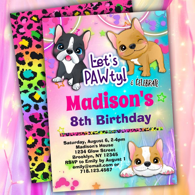 Invitation Fête d'anniversaire de Bulldog (Créateur téléchargé)