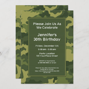 Invitations Faire Part Cartes Anniversaire Militaire Zazzle Ch