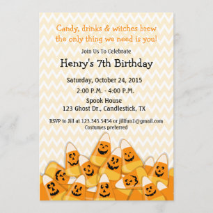 Invitation Fête d'anniversaire de Candy Corn