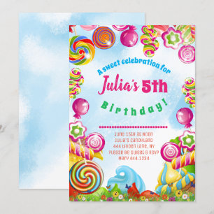 Invitation Fête d'anniversaire de Candy Dreams