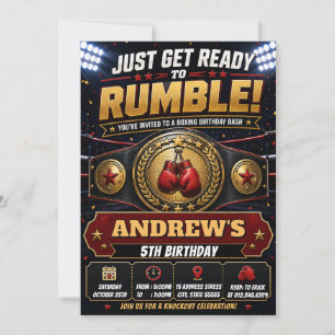 Invitation Fête d'anniversaire de champion de boxe personnali