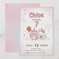 Fête d'anniversaire de chaton rose pour filles Mig