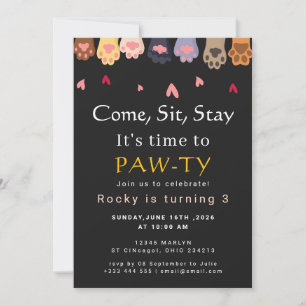 Invitation Fête d'anniversaire de chien