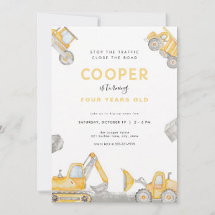 Invitation Fête d'anniversaire de construction de garçon de c