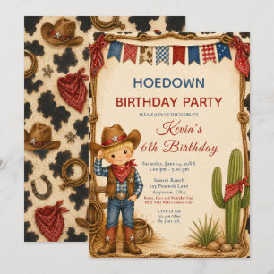 Invitation Fête d'anniversaire de cow-boy Hoedown